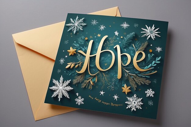 Festive greeting card hope and happiness