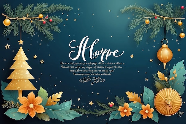 Festive greeting card hope and happiness