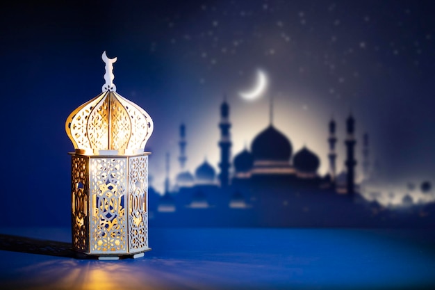 Photo festive greeting card for muslim holy month ramadan kareem