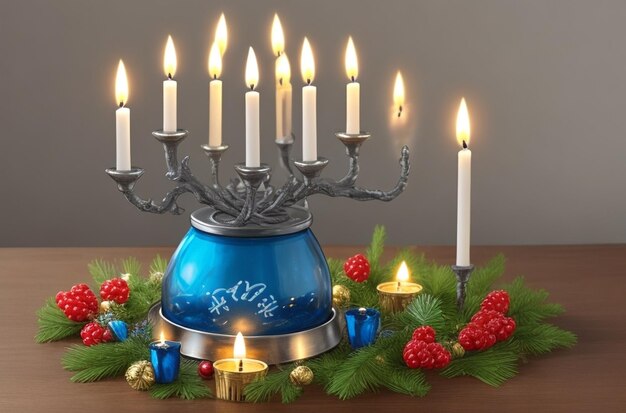 Festive hanukkah candleholder