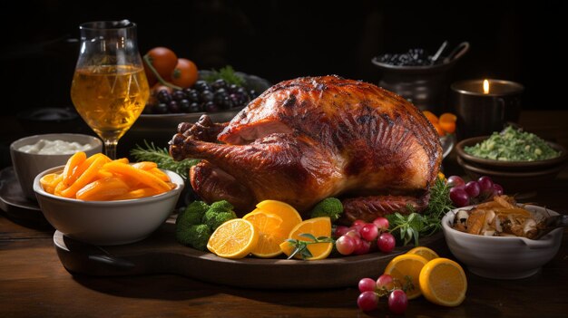 A Festive Holiday Feast Table Laden Background