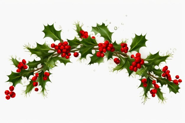 Festive holly fir garland overlay