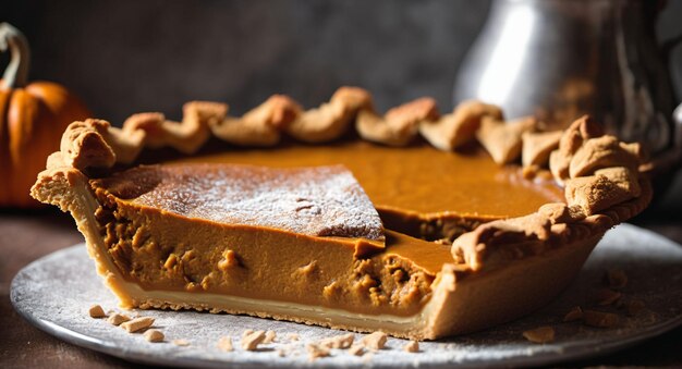 Festive Homemade Pumpkin Pie Generated with AI