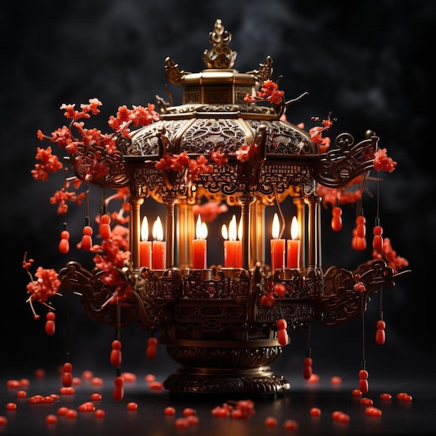Festive Lantern Fantasy Chinese Nieuwjaar Lantern Foto