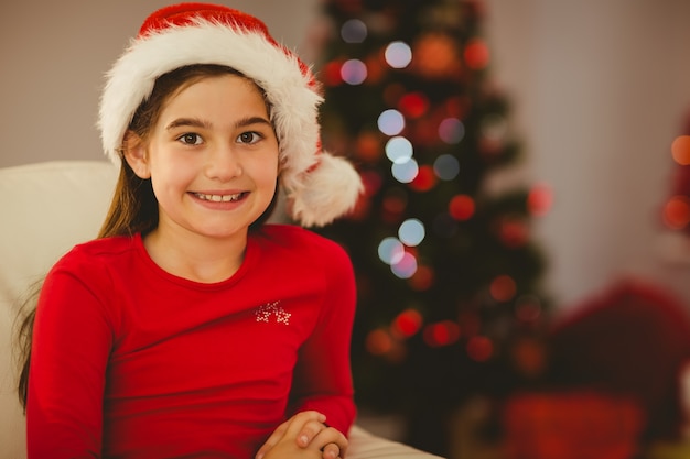 Festive little girl smiling at camera