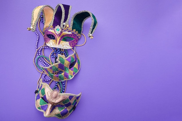 Festive mardi gras masks