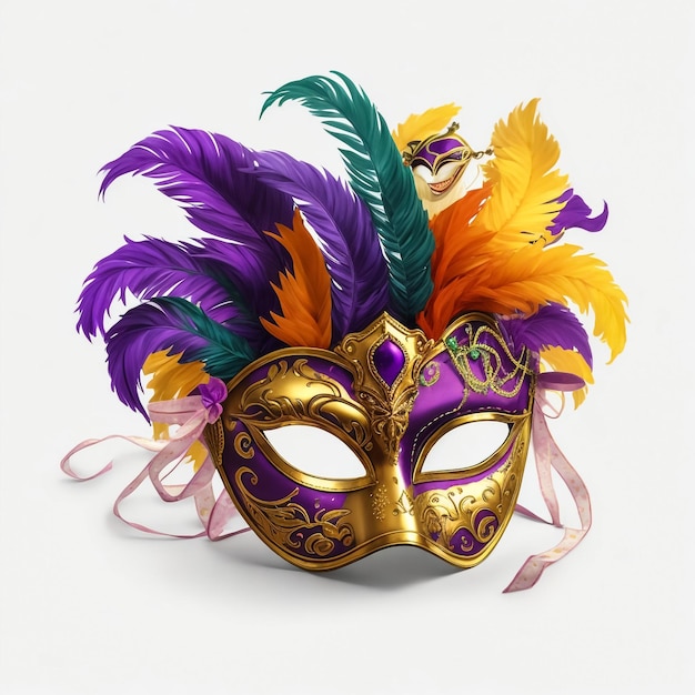 Festive mask on white background