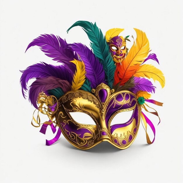 Festive mask on white background