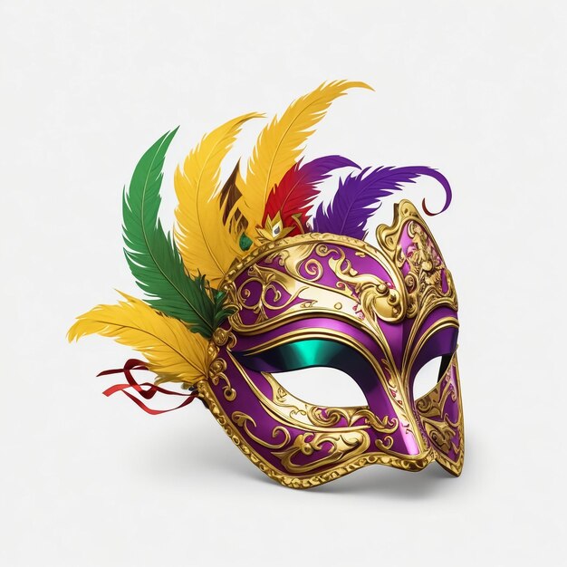 Festive mask on white background