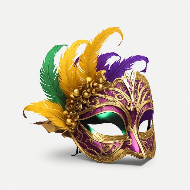 Festive mask on white background