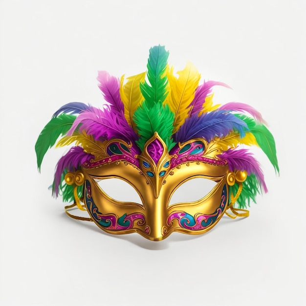 Festive mask on white background