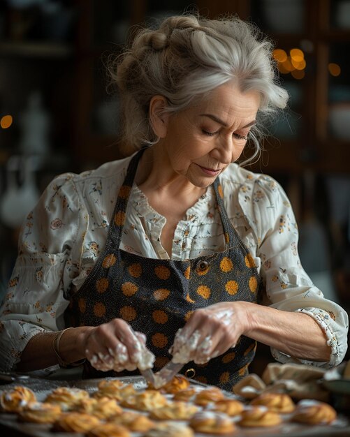 Photo a festive morning holiday baking session wallpaper