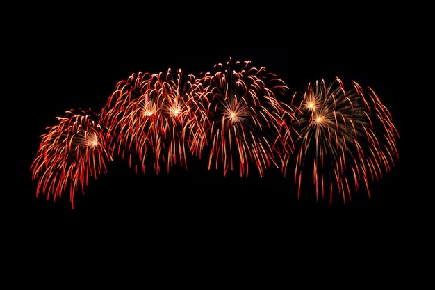 Festive multicolored fireworks on a black background