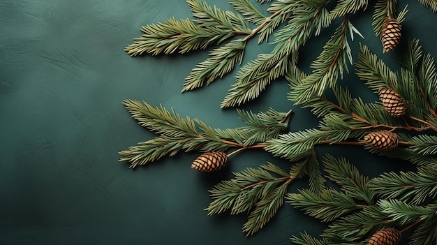 festive New Year background with fir branches