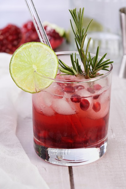 Festive note of the classic Pomegranate Paloma cocktail