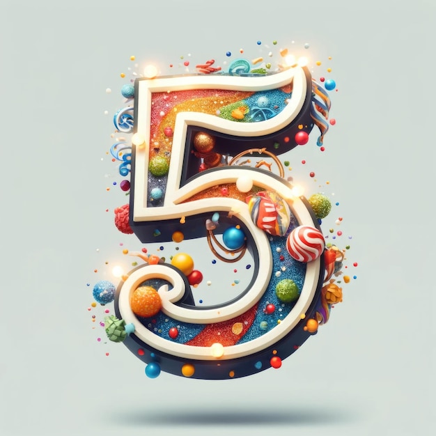 Festive Number Five Celebration Design