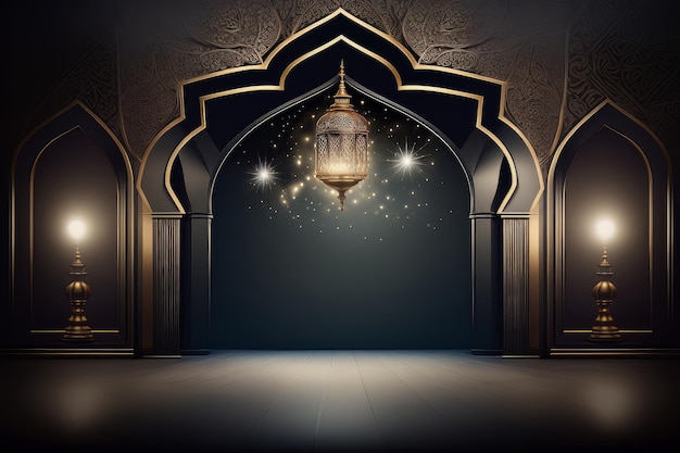 Festive photo ramadan kareem background Illustration AI Generative