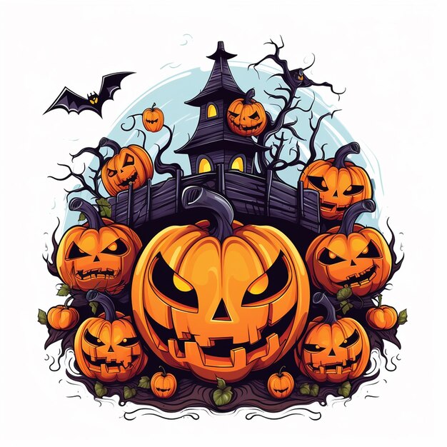 Festive pumpkin background illustration