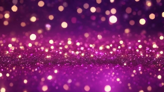 Festive purple bokeh light glitter luminous background