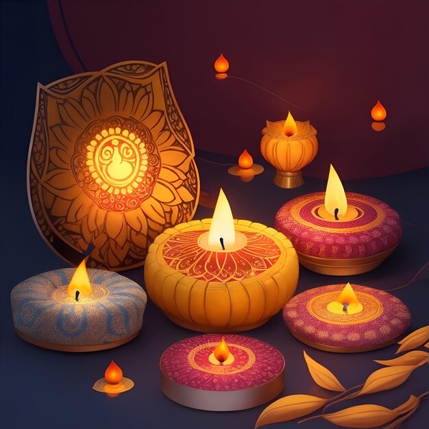 Festive Radiance in 3D Diwali Backgrounds for Visual Bliss