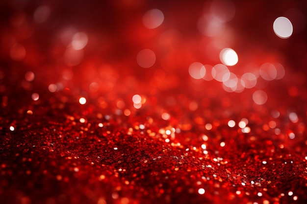 Festive red bokeh background with glittering lights and bokeh perfect for Christmas and New Year
