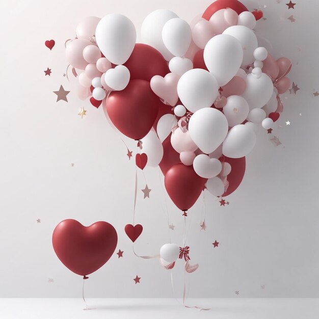 a Festive Setting With Balloons In Unique Shapes Such as Stars And Hearts Providing An Incredible