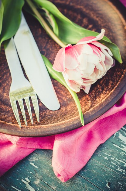 Festive Table Set for Mother's Day or Birthday.