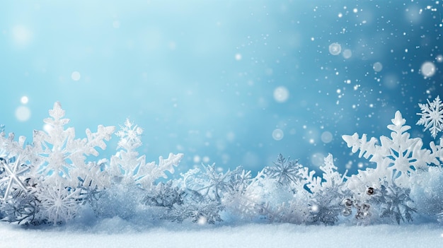 Festive Winter Snow Background with Snowdrifts