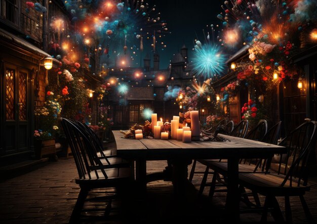 Festive Winter Wonderland Christmas and New Year Holidays Celebration Background