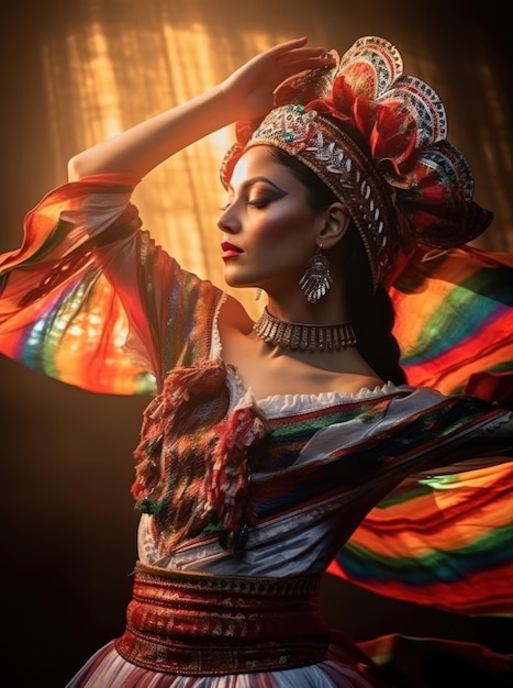 Festivities in Southamerica A mexican female dancer