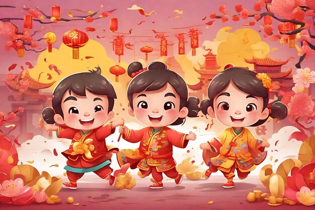 Festivities in the Village Chinese New Year Childrens Cartoon Stories