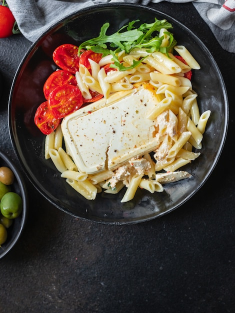 feta pasta cherry tomato second course feta cheese penne fetapasta snack trend