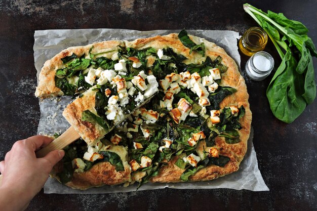 Feta Spinazie Pizza.