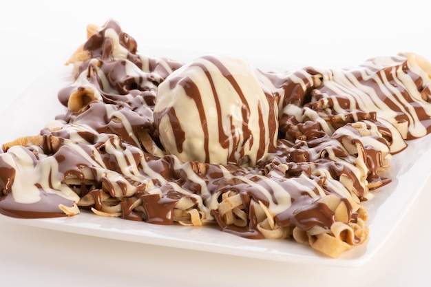 fettuccine crepe chocolate icecream food