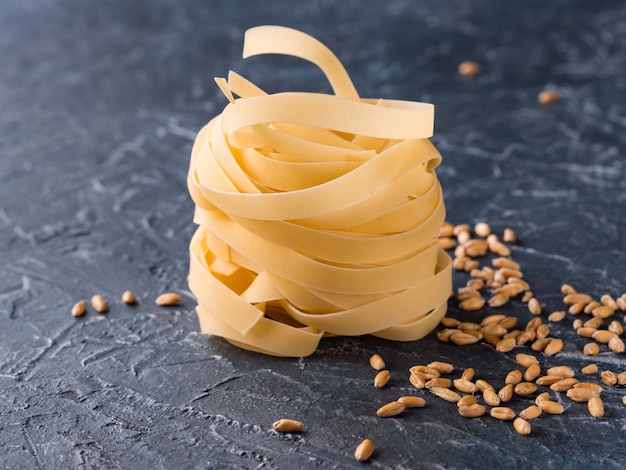 Fettuccine from durum wheat and wheat grain