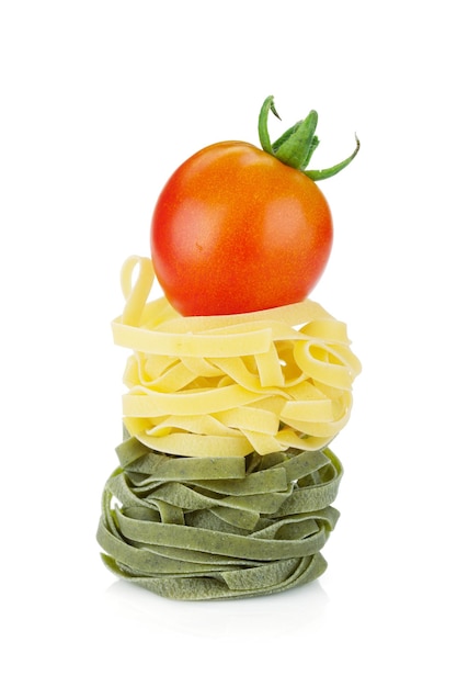 Fettuccine nest pasta with tomato cherry