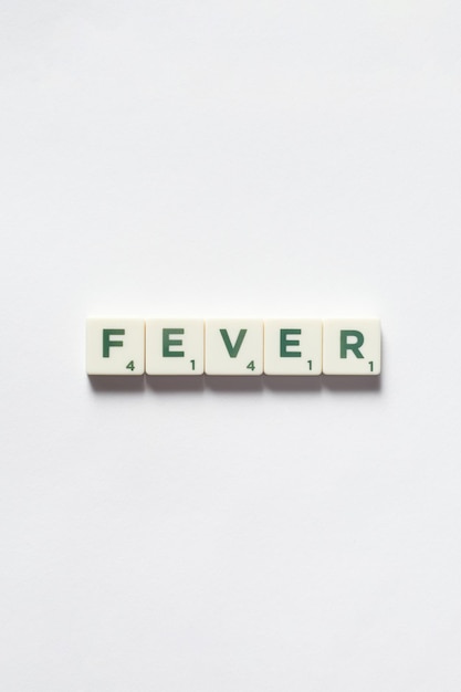 Fever formed of scrabble blocks