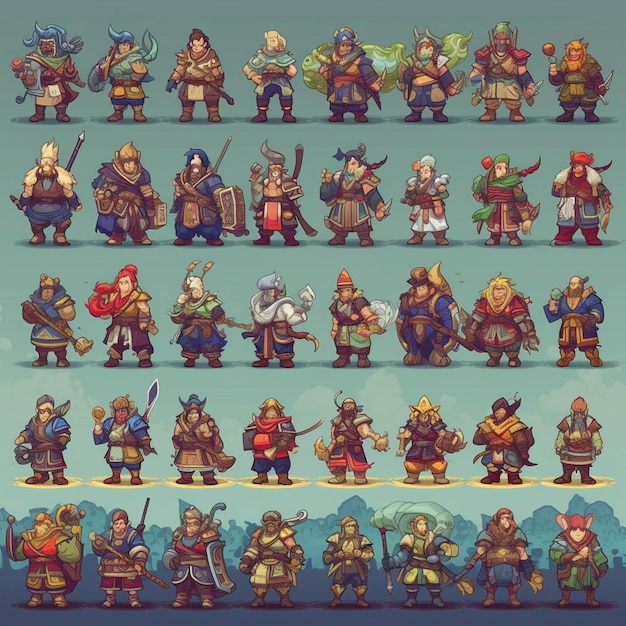 A few characters from the game character design.