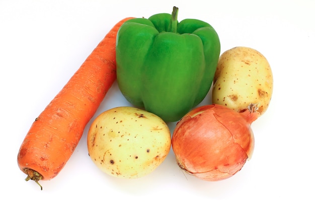 A few vegetables isolated are isolated