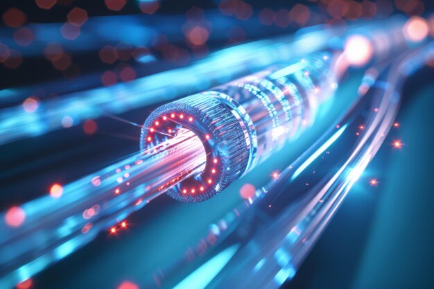 光ファイバーケーブル - インターネット接続 - インターネットの高速化の概念 - ゲネレーティブAI