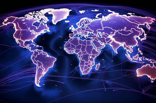 Foto cavi per internet in fibra ottica che collegano i continenti