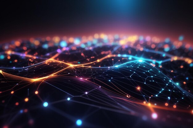 Fiber optic network connection abstract futuristic network lines background network technology abs