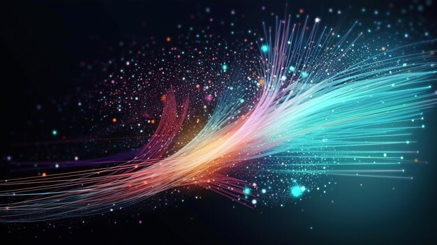 Fiber optic tech banner background AI Generated