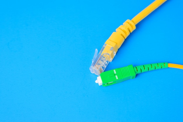 Fiber optical and network rj-45 cables 