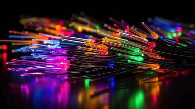 Fiber optics carrying data to computer hardware Generative Ai