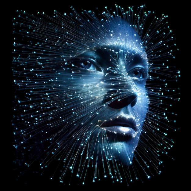 Photo fiber optics human face