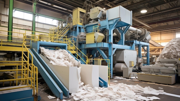 Fibers pulping paper mill