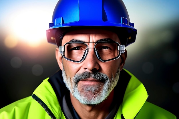 fictional construction worker in a hardhat