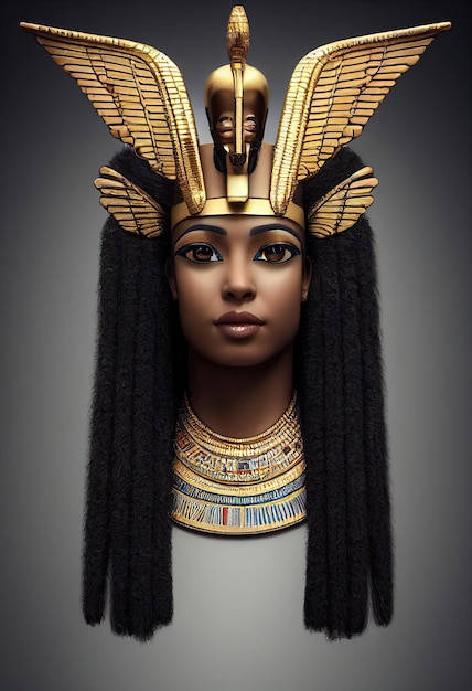 A fictional person not based on a real person A beautiful Egyptian pharaoh with beautiful hair