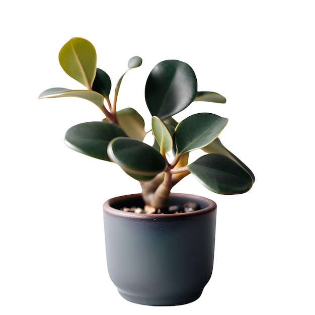 Ficus in a pot isolated on white background clipping path included